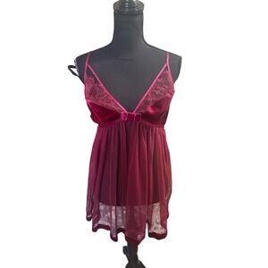 Adore Me Velvet Lace Teddie maroon